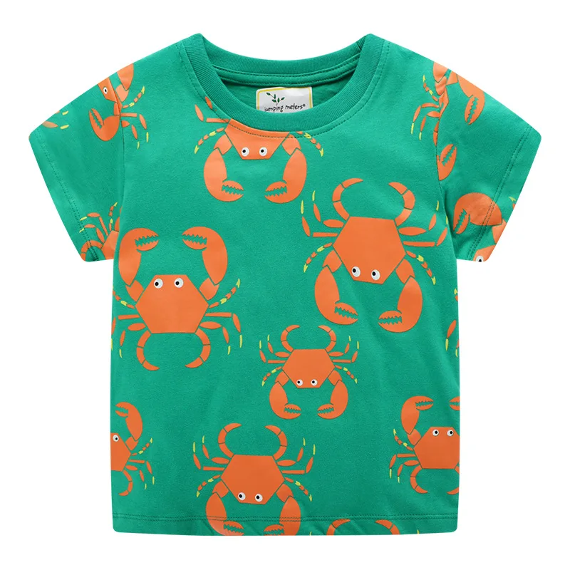 

Summer New Style Boys' Cotton Short Sleeve Knitting Bottoming Shirt Short Sleeve printed cartoon Children's T-shirt
