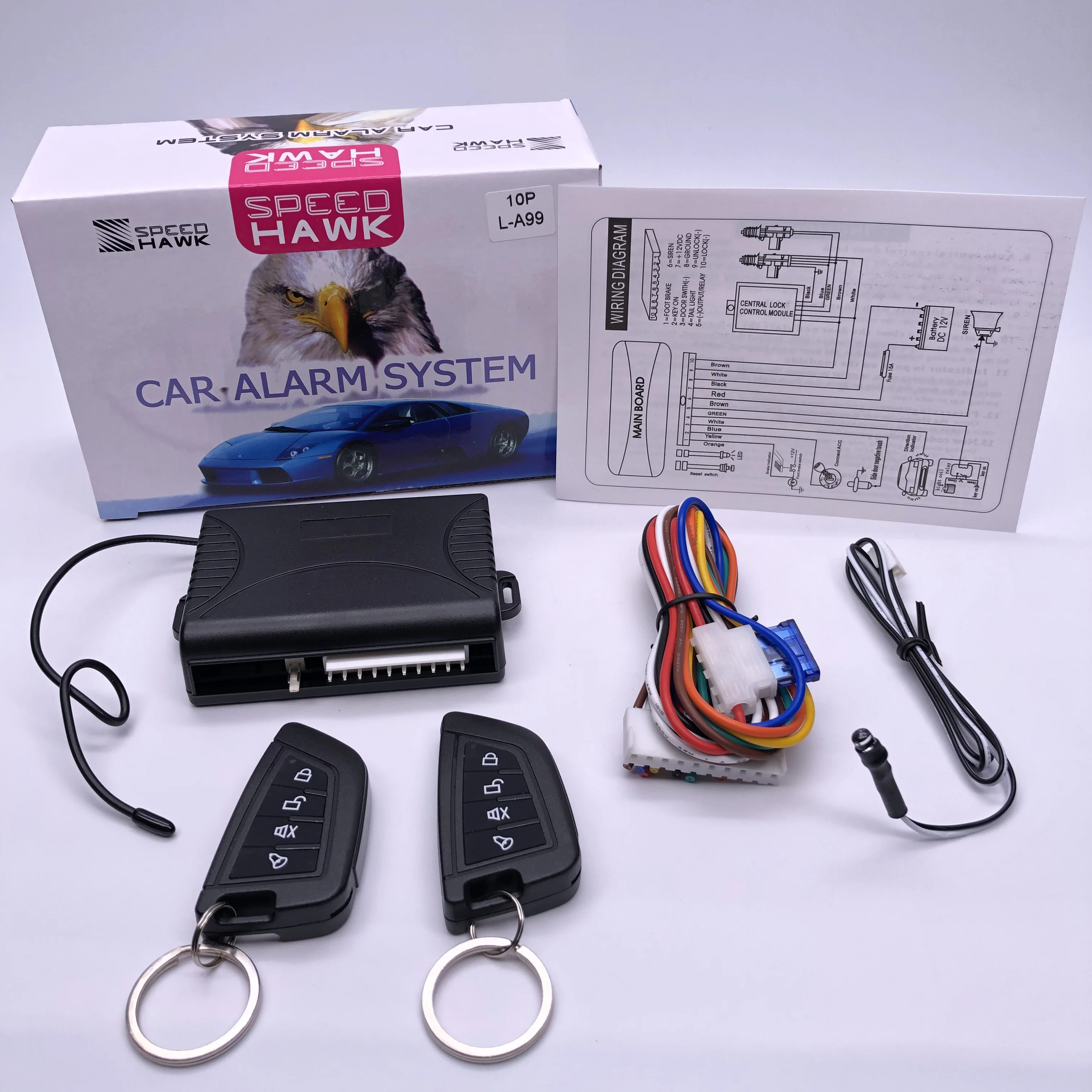 

10 PIN for Car Burglar Alarm System Auto Central Kit Door Lock System with Key Central Lock with Remote Control Guard Theft