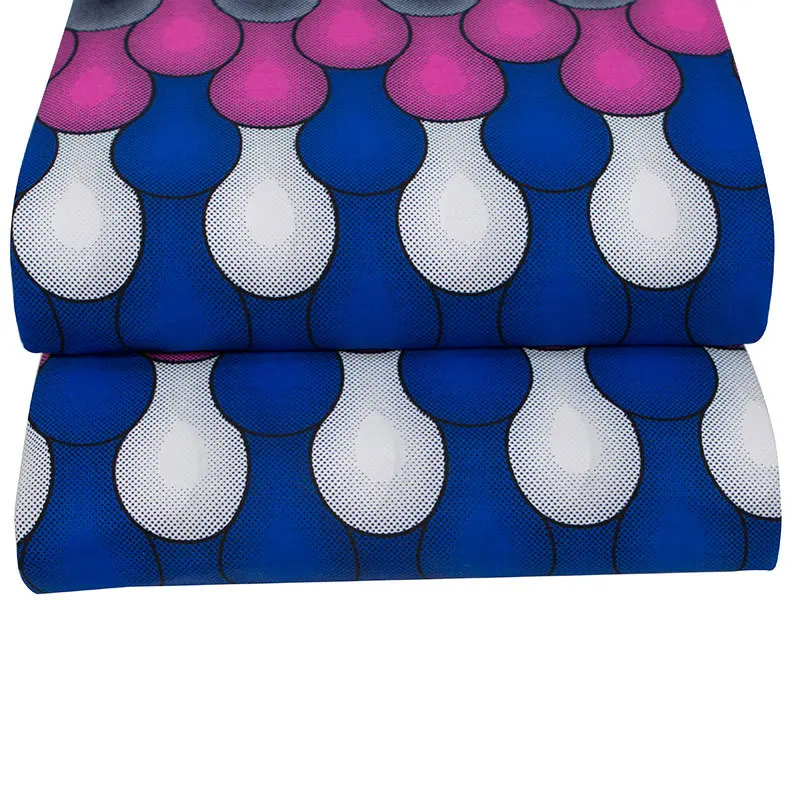 100% хлопок розовая синяя и белая ткань с принтом африканским воском новое