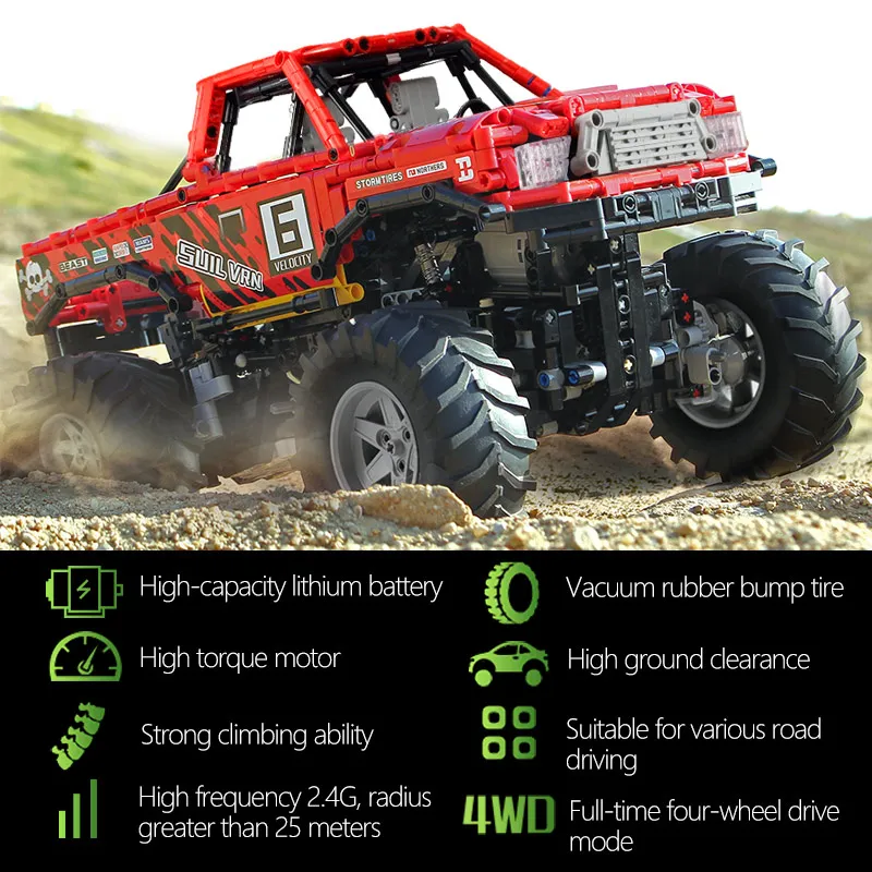 Конструктор City 4WD Off модель дорожного транспортного средства RC/non-RC технический