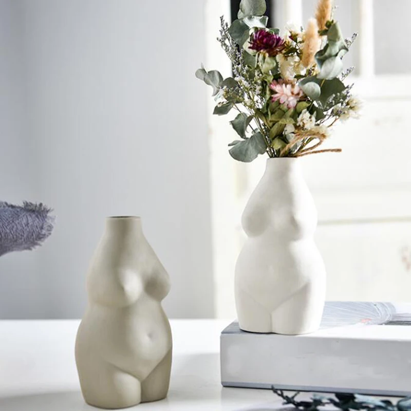 

Полимерные вазы, боди-арт, статуя, цветок, вставка, украшения, матовые фарфоровые поделки, творческая ваза, настольное украшение, украшение д...