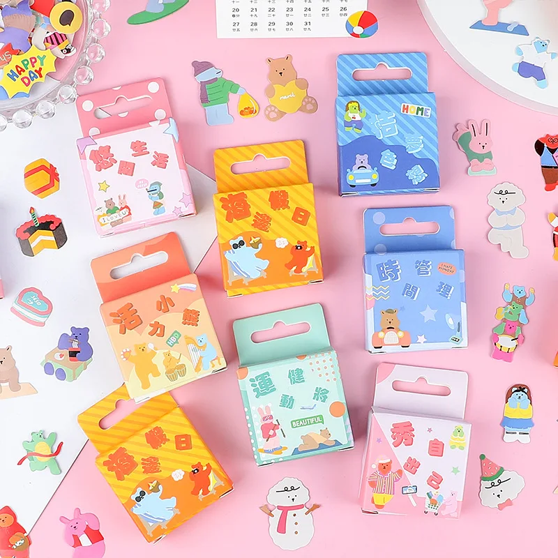 

Kawaii Cartoon Dream Bear Series Hand Account Sticker Creative Cute Material Paper Cup Photo Album Mobile Phone DIY Decoration