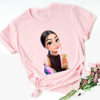 charli damelio coffee print tee shirt femme summer pink top female t shirt women graphic t shirts girl hip hop streetwear