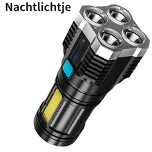 Quad-Core Bright LED Flashlight Strong Light Rechargeable Super Bright Small Special Forces Outdoor Multi-Functional Spotlight