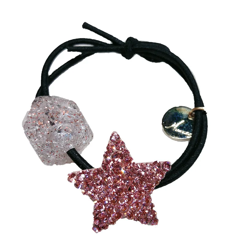 

2021The New Woman Hair Bands Hair Fashion Ornaments Five-Pointed Star Shape The Elastic Shiny High-Grade Hair Decoration Girl