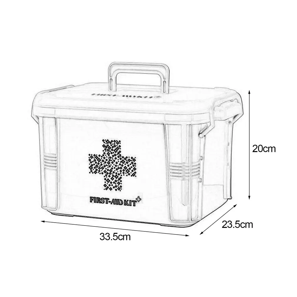 Пластиковая практичная коробка для домашнего использования аптечка контейнер