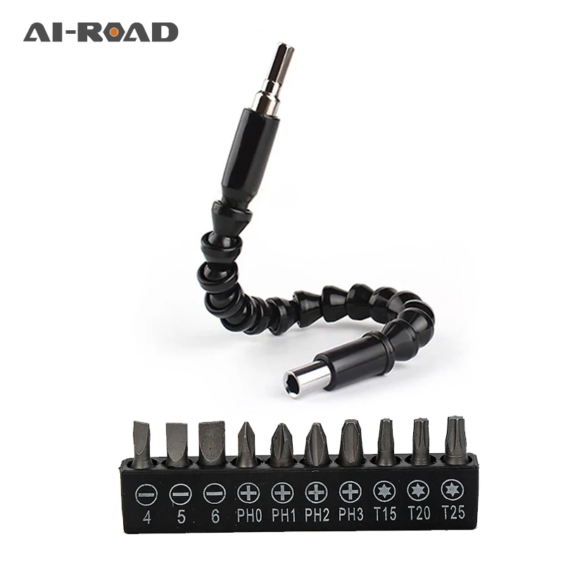 

2PCS 295mm Flexible Shaft Tool Electronics Drill Screwdriver Bit Holder Connect Multifunction Hex Shank Extension Snake Bit