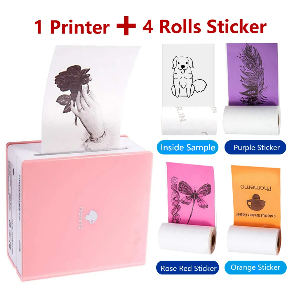 Термопринтер для фотографий Phomemo M02 устройство нанесения этикеток на телефон