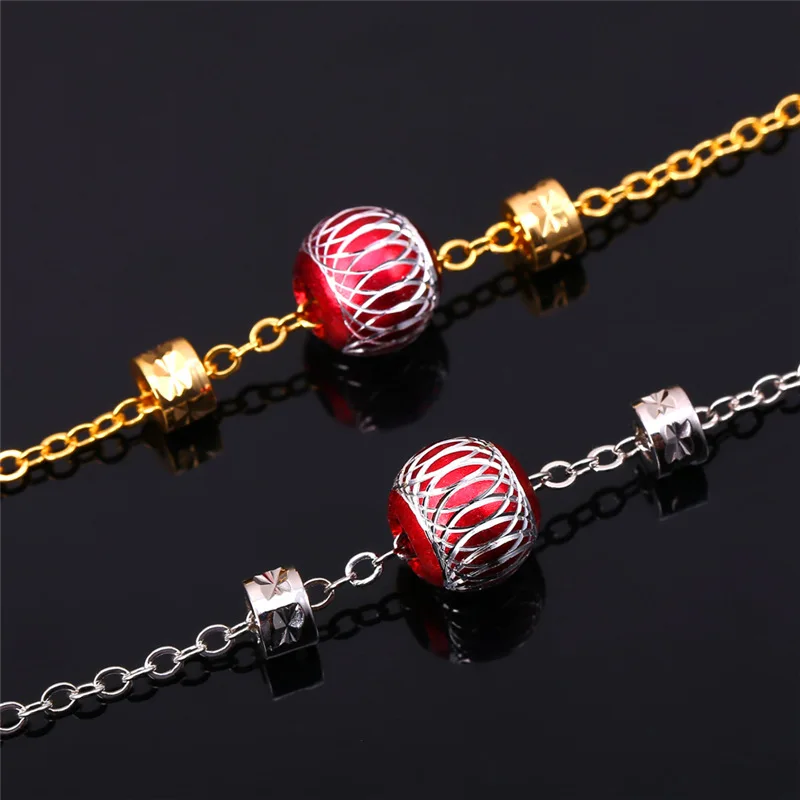 Браслеты-анклеты Collare женские ювелирные украшения для ног милые шарики золотого