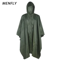 menfly pvc pure green raincoat outdoor climbing adult one piece cape rainproof charge jacket fishing hiking camping rain coats