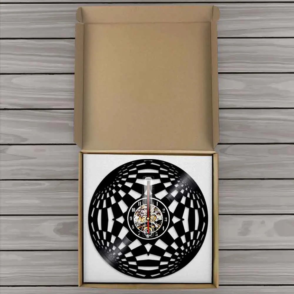 Часы Kaleidoscope LP с записью времени современные круглые виниловые настенные часы