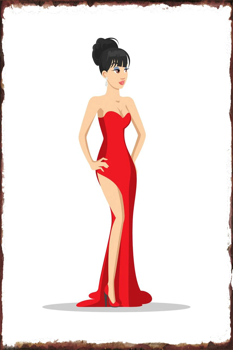 

Настенный декор для привлекательной девушки, декор для комнаты, Ретро винтажный металлический знак, жестяные таблички для художественного ...