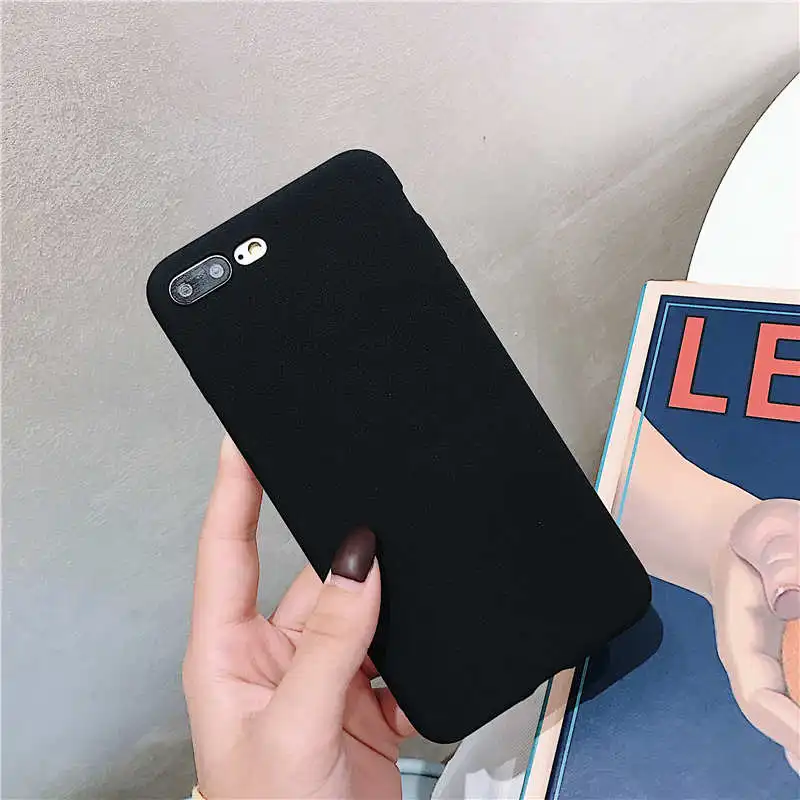 Роскошное фиолетовое матовый мягкий Tpu чехол для телефона для huawei Honor 8 9 10 lite 8X Max 6X 6A 7 7X 5X 5A 5C 6 Plus V10 7i играть 8C крышка - Цвет: Black