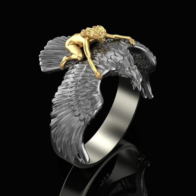 Мужское Винтажное кольцо в стиле стимпанк Ювелирное Украшение золотого цвета с