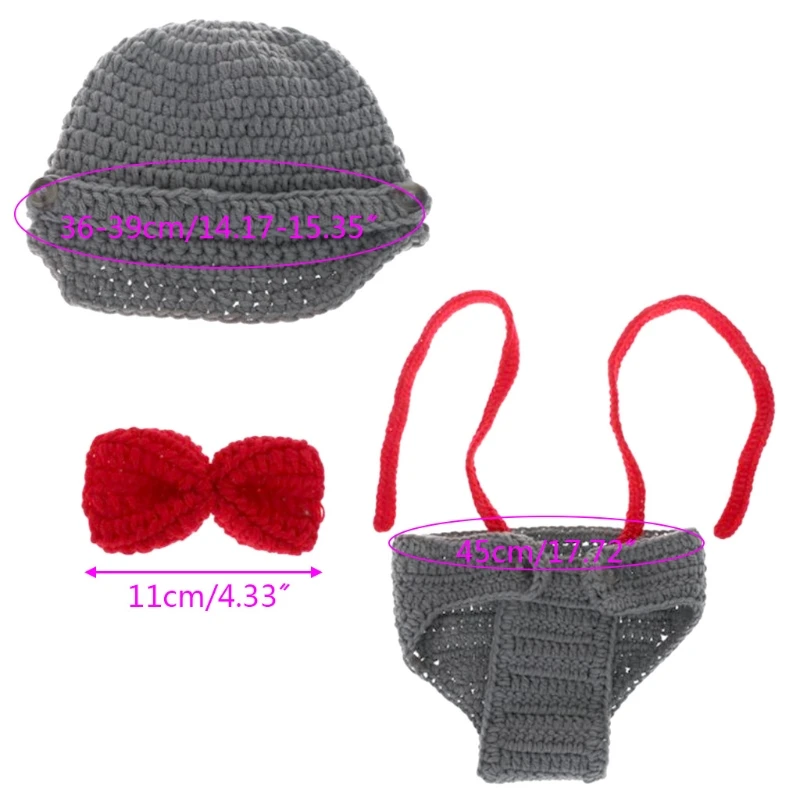 

1Set Baby Costume Suspender Hat Trousers Bowknot Tie Cosplay Cute Funny Clothing Props Newborn Outfit Photography Birthday New
