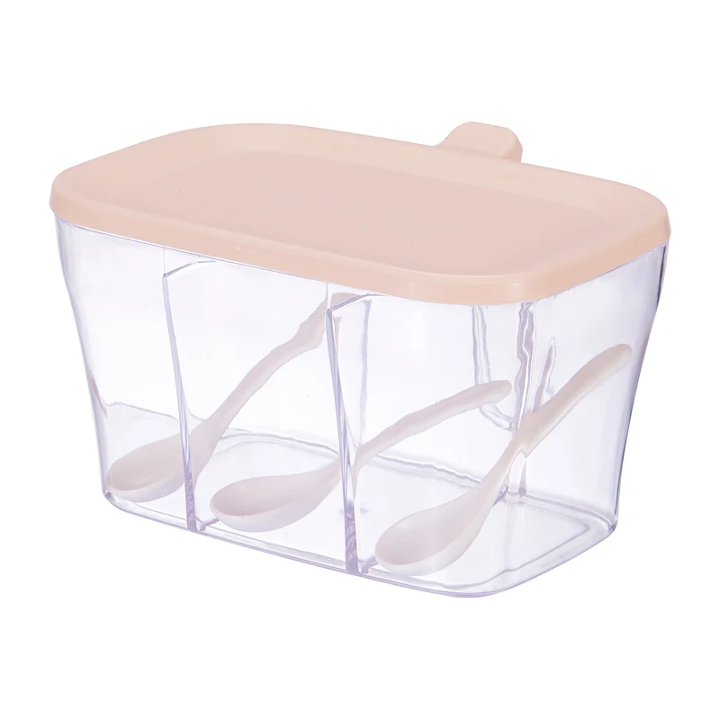 

Three Grid Transparent Seasoning Box Household Kitchen Supplies Salt Shaker Seasoning Box Seasoning Box Seasoning Bottle Jar