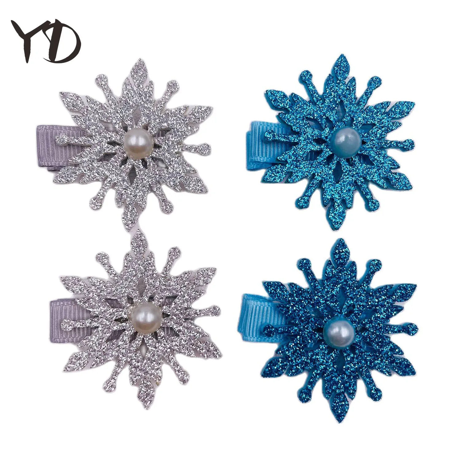 

2/4PCS Headwear Hairpin Original Design Chromatic Felt Sequins Flower with White Pear Hair Clip Korean Barrettes Hair Accerioes