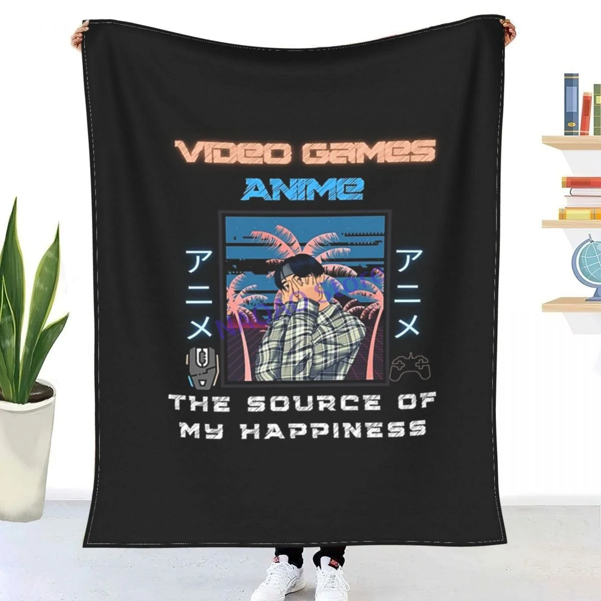 

Anime Glitch Throw Blanket Sheets on the bed Blankets on the sofa Decorative lattice bedspreads Happy nap for children