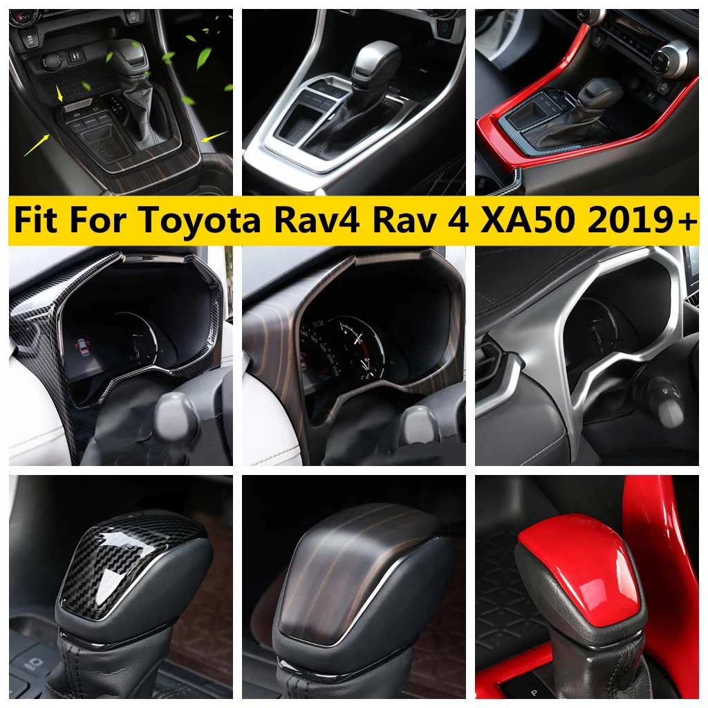 

For TOYOTA RAV4 RAV 4 XA50 2019 - 2023 Front Dashboard Frame Shift Gear Panel Knob Head Handle Decor Cover Kit Trim Accessories