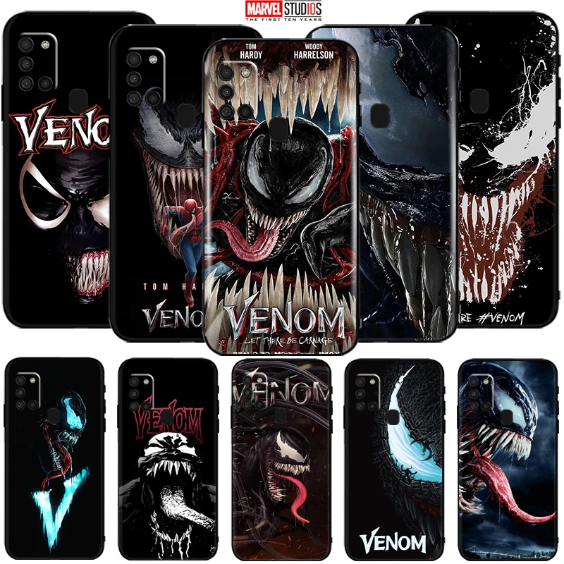 

Venom Phone Case For Samsung Galaxy A21s Soft Coque Cover Marvel Avengers Comics SpiderMan Captain America Thor Hulk Deadpool