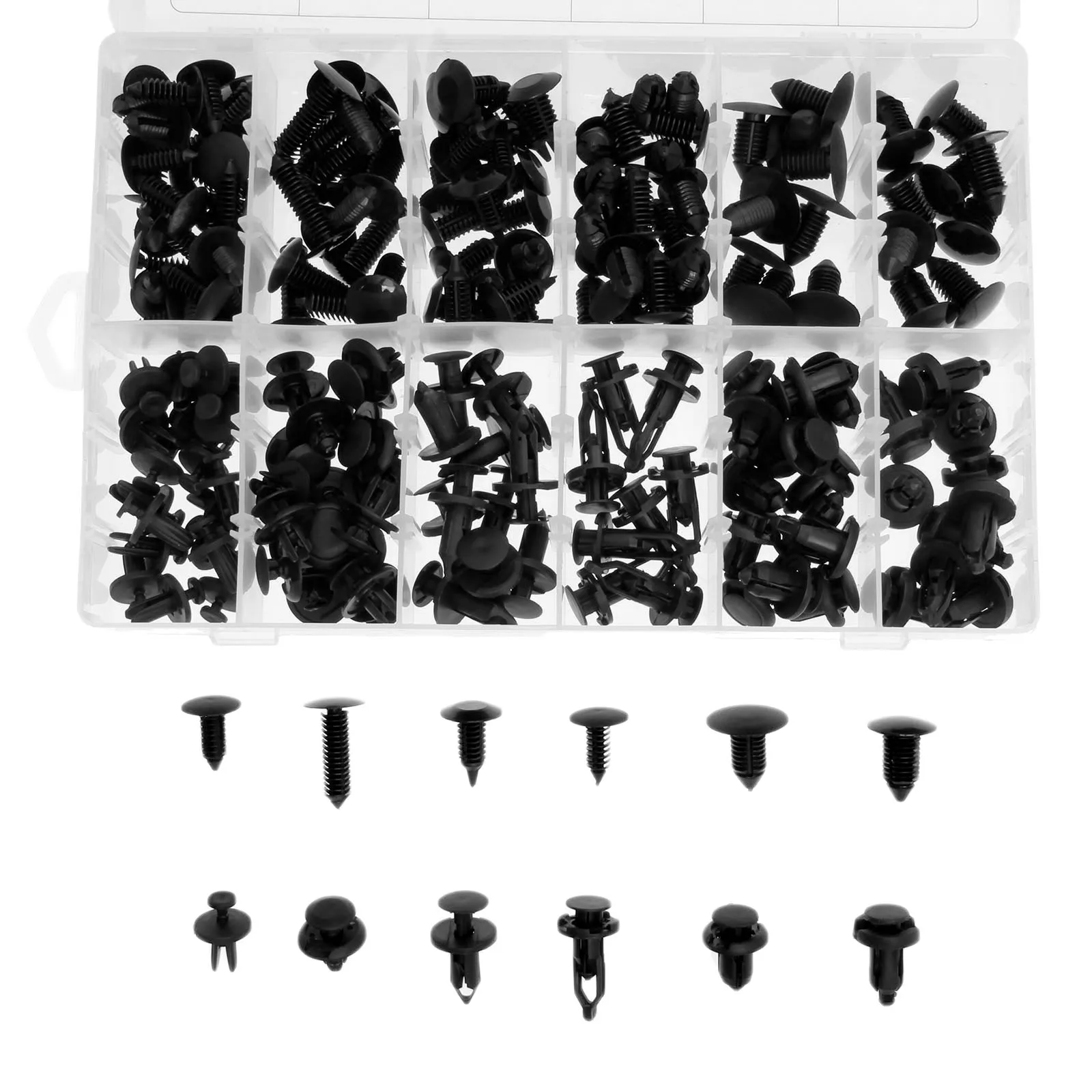 

192 Pcs Black Plastics Car Fastener Clips Car Interior Push Pin Retainer Clip Fit For Ford Toyota Honda Car Accessories