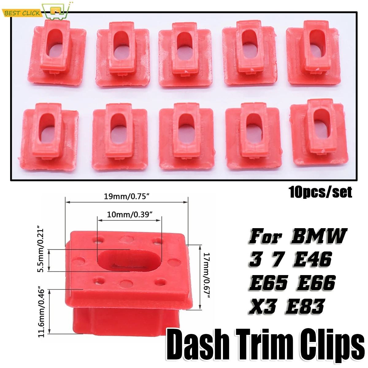 Center Console Dashboard Dash Trim Strip Inserts Clips for BMW E46 M3 E65 E66 X3 E83 Grommets Fixing Buckles fastener retainer | Автомобили