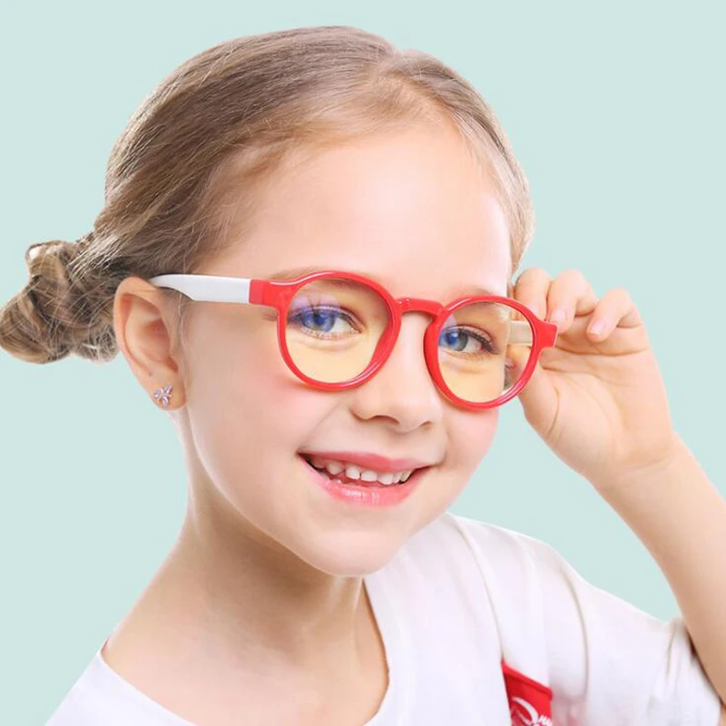 

Kids Student Eyeglasses Silicone Glasses Frame Children Anti-Blue Rays Light Computer Optical Glasses For Baby Boys Girls