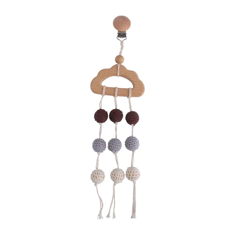 

Wooden Baby Pram Clip Toys Baby Gym Hanging Pendants Toys Baby Stroller Rattle Bed Bell Mobile Rattles Silicone Beads Teething