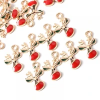 10pcs cute enamel christmas elk charms pendants for necklaces earrings diy cartoon xmas deer charms jewelry making accessories