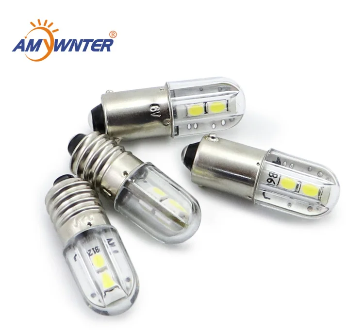 AMYWNTER E10 Ba9s led T4w 1w индикатор светильник лампочка 6,3 V 12V 24V 48V 60V 120V 230V 1W 2835 4SMD