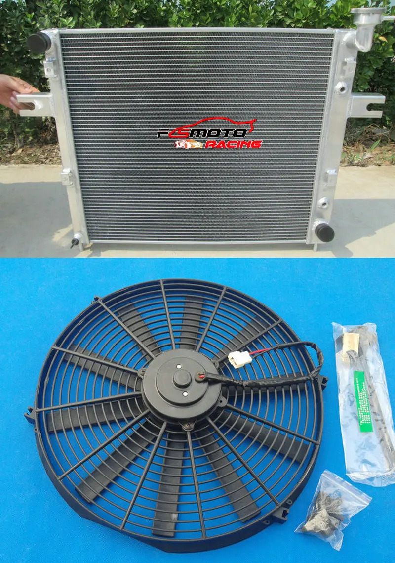 Алюминиевый радиатор + гоночный вентилятор для Jeep Grand Cherokee WJ/WG 4.7L V8 без TOC 1999-2005 05 04