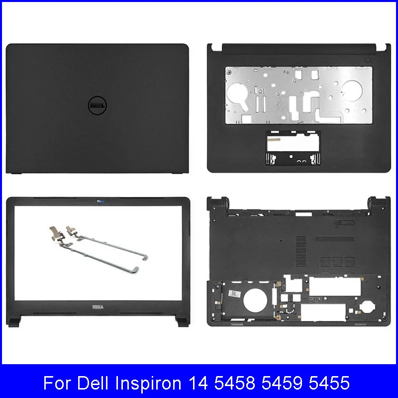 

New Laptop LCD Back Cover For Dell Inspiron 14 5458 5459 5455 Front Bezel/Hinges/Palmrest/Bottom Case Door Cover Non Touch Black