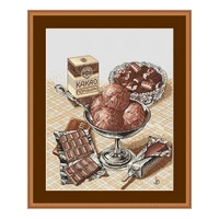 cross stitch kit chinese embroidery material package 11ct printed cloth chocolate ice cream