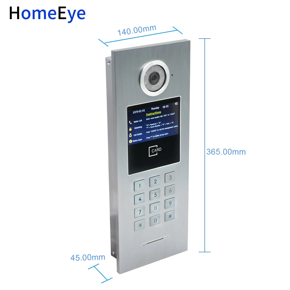 TuyaSmart APP WiFi Door Phone IP Video Intercom for2 Doors Building Home Access Control System Password+IC Card 7'' Touch Screen