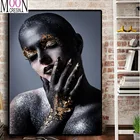 Новинка 2020, алмазная живопись, Американская планка, полная вышивка квадратными стразами, полностью круглая, золотая, на Рождество, для черной девушки