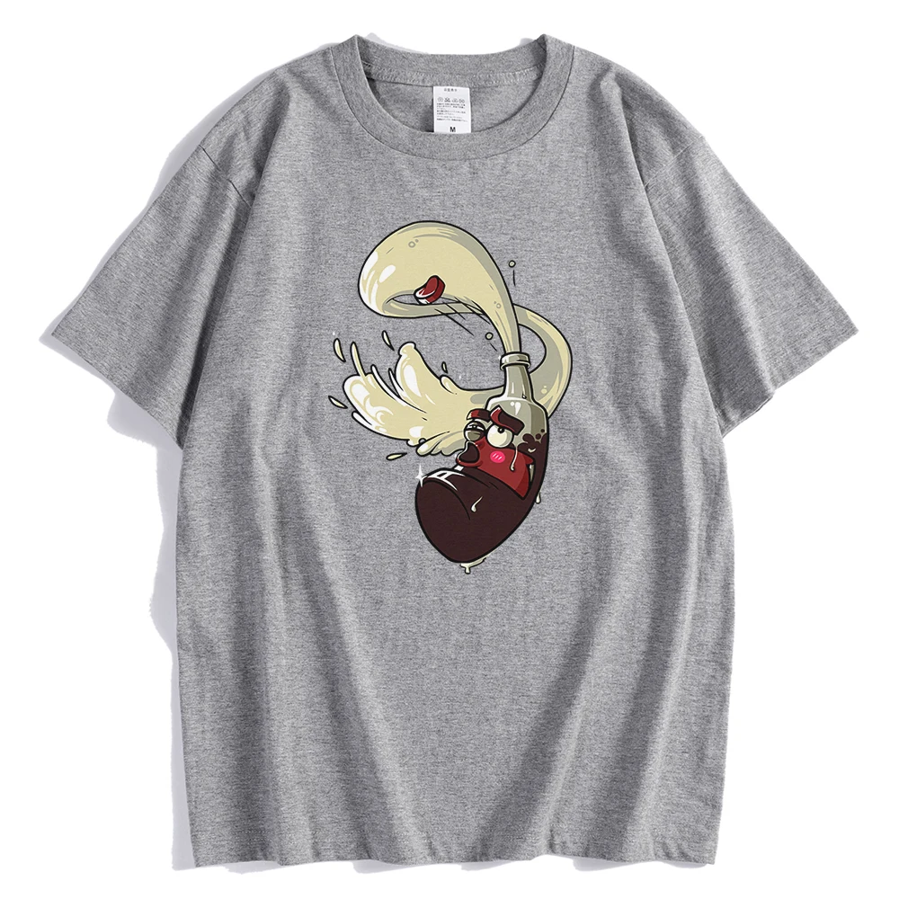 Мужская футболка с принтом в виде бутылки кока-колы модная круглым вырезом