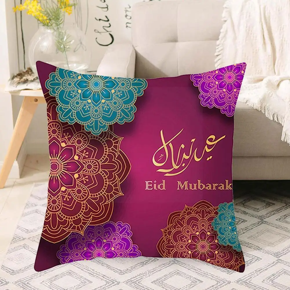 

Islamic Eid Mubarak Decorations For Home Cushion Cover Pillowcase Cotton Mosque Decorative Muslim 45X45CM Sofa Ramadan Deco F2L8
