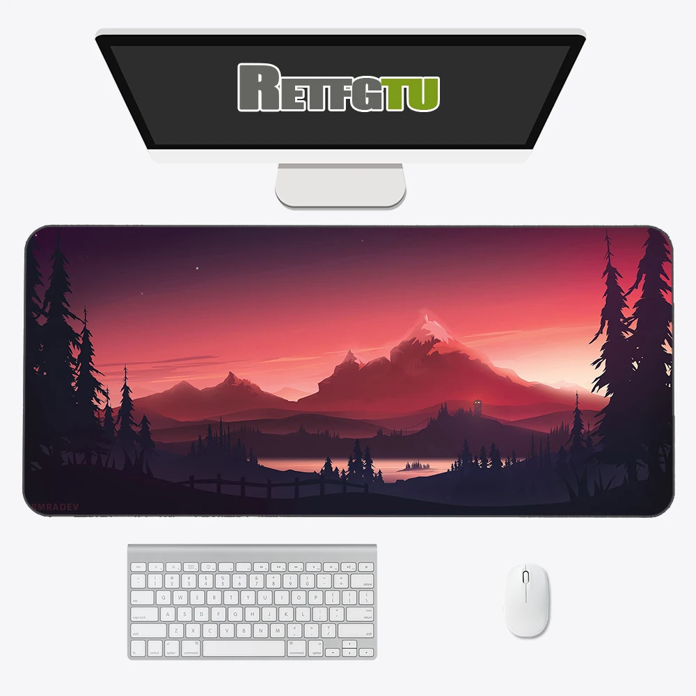 deep forest firewatch laptop gamer mousepad gaming mouse pad large locking edge keyboard 70x30 cm deak mat for cs go lol free global shipping