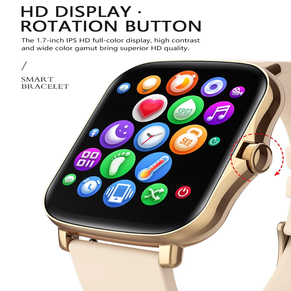 2021 Y20 P8 Plus F1 Smart Watch Men Rotate Button IP67 Smartwatch 1.7 Inch HD Screen Sports Women 24H Heart Rate Cloc | Электроника