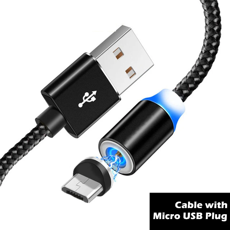 Быстрая зарядка USB C Micro для iPhone 11 Pro кабель длиной 1 м/2 м Megnetic зарядное устройство Шнур для OPPO A11 Reno A K5 A11x K3 A9x A1K 10x - Цвет: Black Micro USB