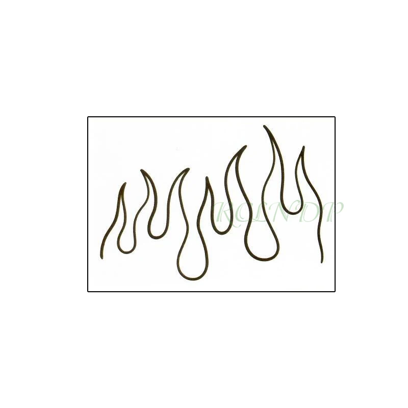 Водостойкая Временная тату-наклейка рисунок пламени огня линии Ele men t