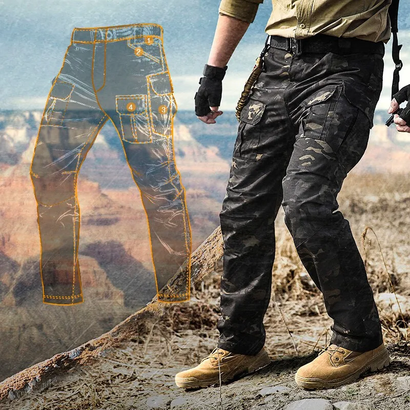 

ANTARCTICA Casual Men Cargo Pants Trekking Waterproof Work Tactical Military Combat Army Multi Pockets Hiking Male Trousers 3XL
