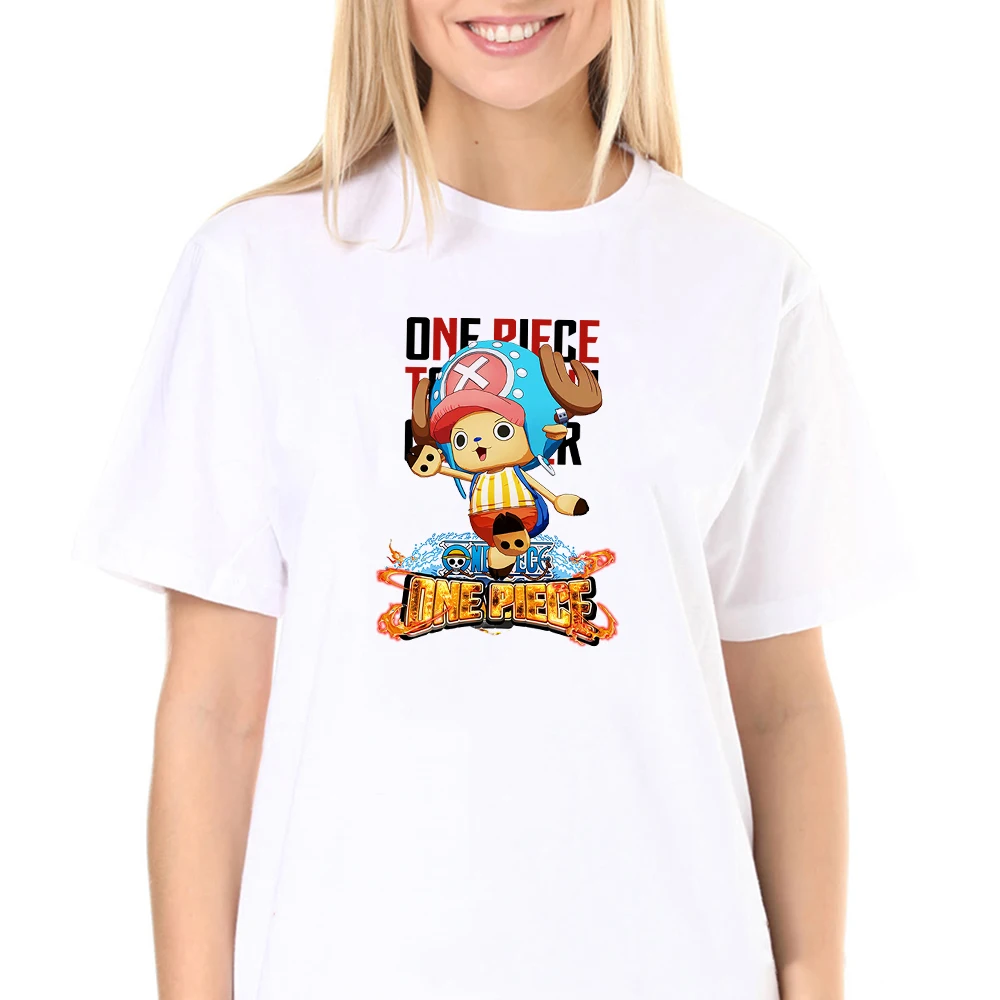 

Tshirt One Piece Women Creativity Kawaii Chopper Graphic Print White Modern Leisure T Shirt Chopper Clothes Creativity T-Shirt