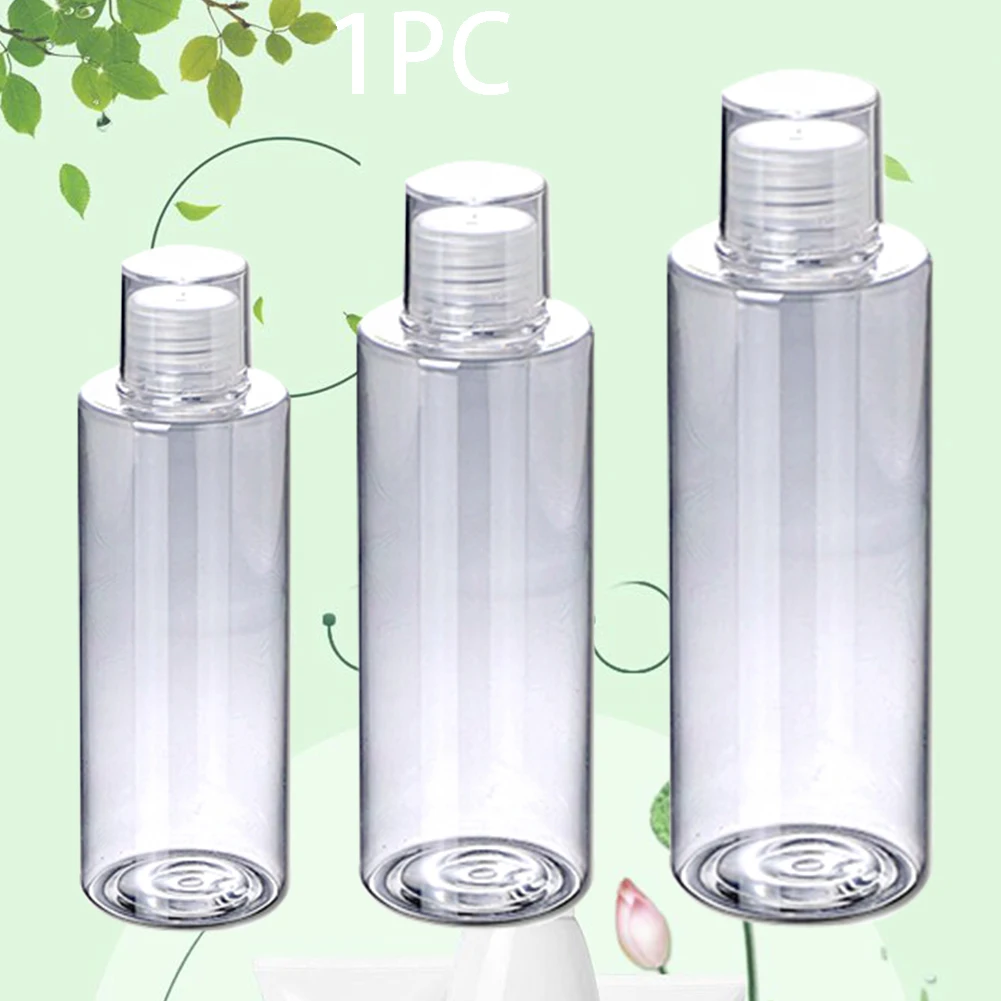 Refillable Empty Screw Lids Plastic Clear Shampoo Toner Top Essential Oil Lotion Body Wash Travel Home Container Bottles