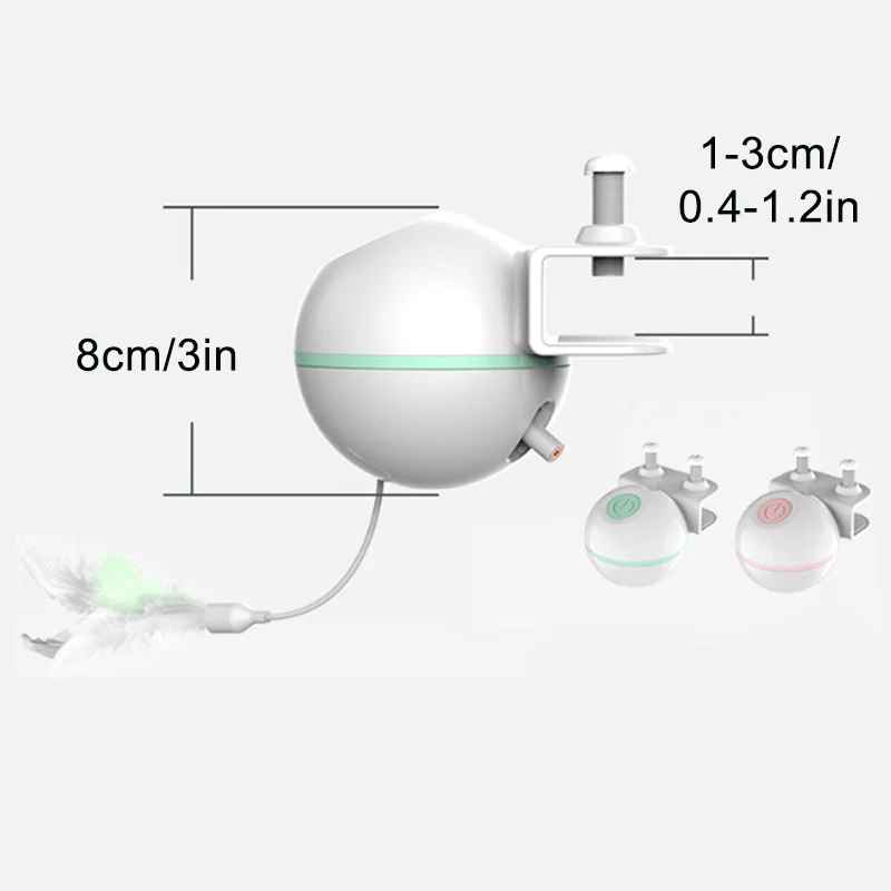 

3 In 1 Cat Laser Toy Auto Rotating Teaser Feather Stick Bell Smart Electric Training Interactive Pet Kitten Cat Toys Usb Charge