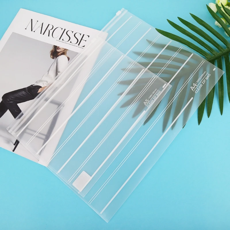 

PVC A4 A5 Clear Transparent Plastic Waterproof Stationery Case Zipper Bag Pouch