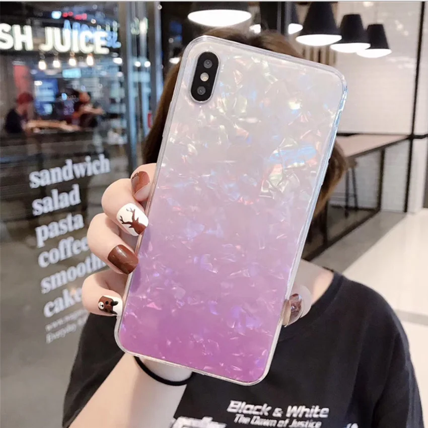 Чехлы для iPhone11pro Max x xs xr 6 7 8plus постепенный Роскошный чехол из ТПУ с узором задняя