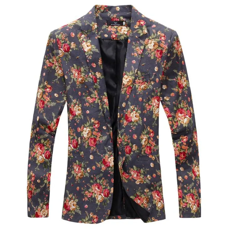 Мужской Блейзер новинка 2021 брендовый мужской костюм куртка с забавным цветочным