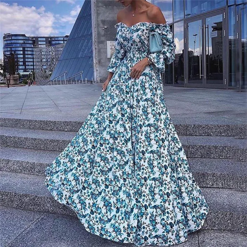 Женское пляжное платье в стиле бохо белое шифоновое с открытыми плечами и