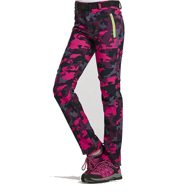 Женские теплые зимние мягкие брюки плотные флисовые с подкладкой камуфляжные